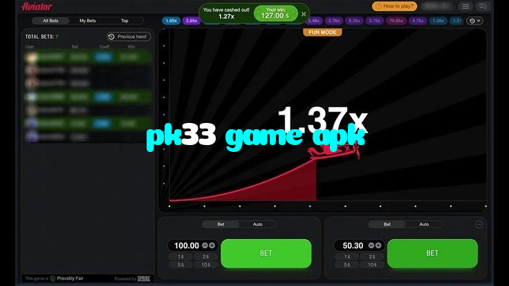 pk33 game apk casino presented on mobile device in Pakistan with slots and live games